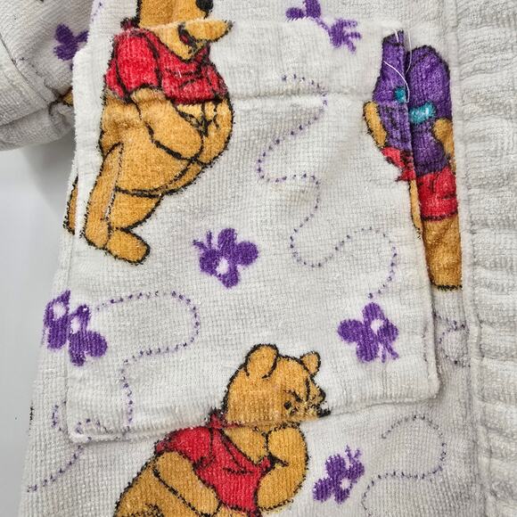 Vintage Coverups Kids Terry Cloth Hooded Winnie The Pooh Robe Swim Coverup Small - Picture 6 of 7